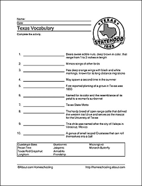 Learn About Texas With These Free Printables History Worksheets