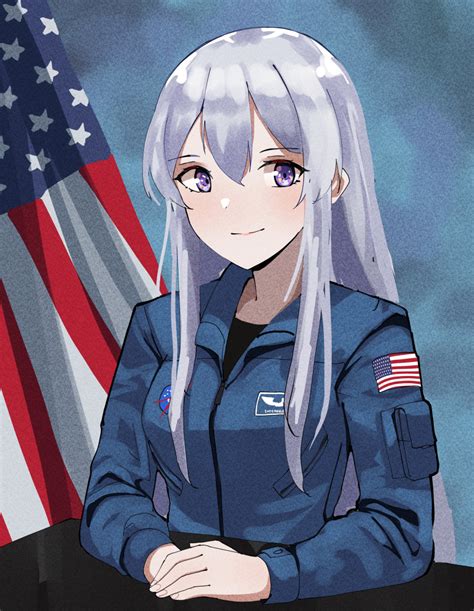 safebooru 1girl absurdres american flag azur lane blue jacket closed mouth commentary