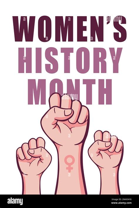 Womens History Month Banner Template Vector Illustration Feminism