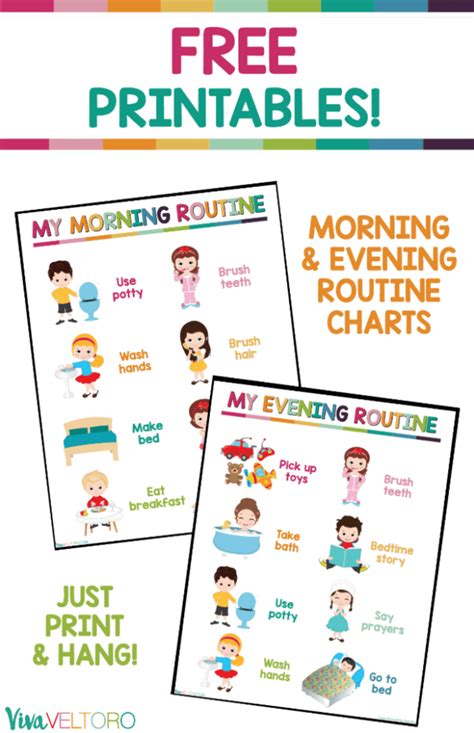 Daily routines or daily activities in english. Kids Daily Routine Chart - FREE Printable - Viva Veltoro