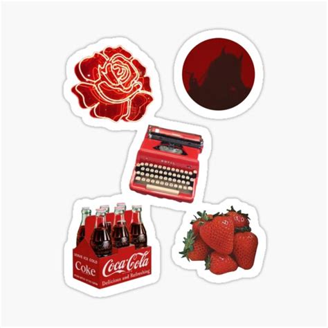 Red Aesthetic Stickers Redbubble