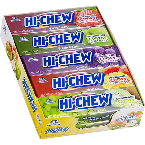 Hi Chew Sticks Chewy Fruit Candies Variety Pack Strawberry Green