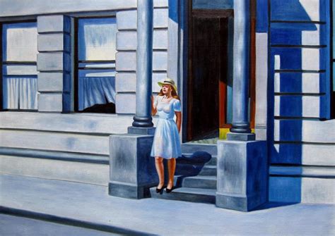 24x48 Inches In Style Of Edward Hopper Oil Painting Canvas Art Wall