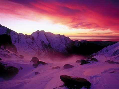 Sunset Over Franz Josef Glacier New Zealand Wallpapers Hd Wallpapers Id 1486