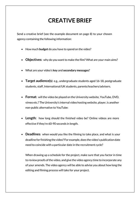 Creative Brief When Why And How 20 Free Templates