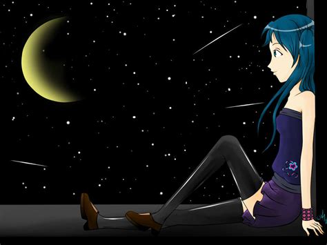 Anime Girl At Night By X3na Chan On Deviantart