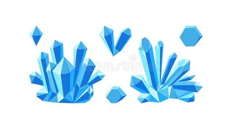 Crystals Of Ice With Shade Crystal Druse Made Of Blue Mineral Vector