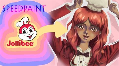 Digital Drawing Challenge Time Lapse Jollibee As A Female Character
