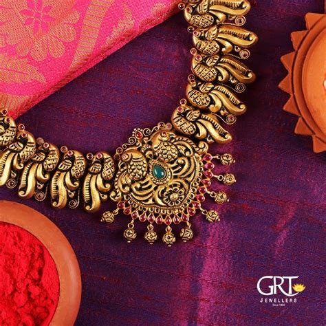 Grand Gold Necklace From Grt Jewellers South India Jewels