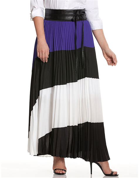 lane bryant fashion plus size black skirt pleated maxi skirt