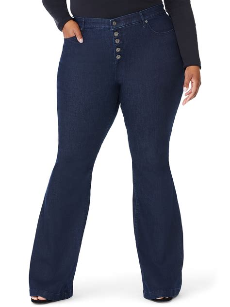 Sofia Jeans Womens Plus Size Melisa Curvy High Rise Flare Jeans