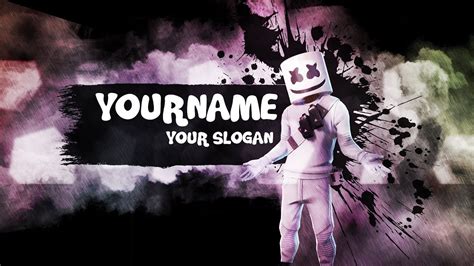 Create & grow your channel. Fortnite Banner Template No Text | Marshmello Channel Art ...