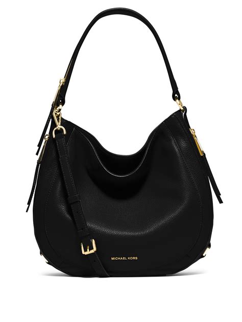 Michael Kors Black Leather Satchel Handbag