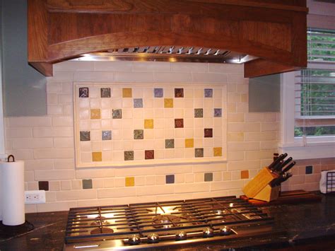 My First Full Custom Backsplash With Accent Tiles All The Tiles Are