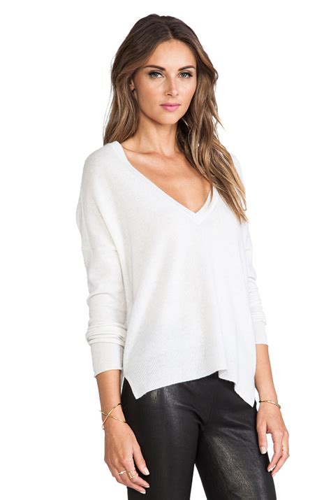 Lyst Duffy Vneck Cashmere Sweater In White