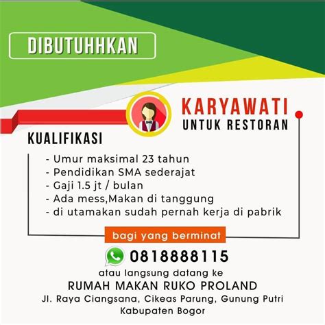Proyek pembangunan daerah bogor/cisarua puncak, kota bogor. Info Lowongan Kerja Daerah Bogor - LokerCumaCuma