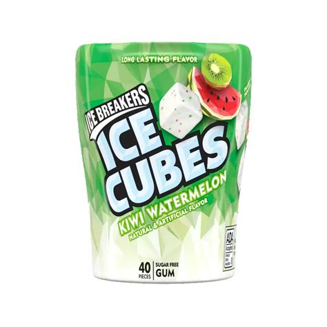 Ice Breakers Ice Cubes Kiwi Watermelon Sugar Free Gum 324 Oz Bottle