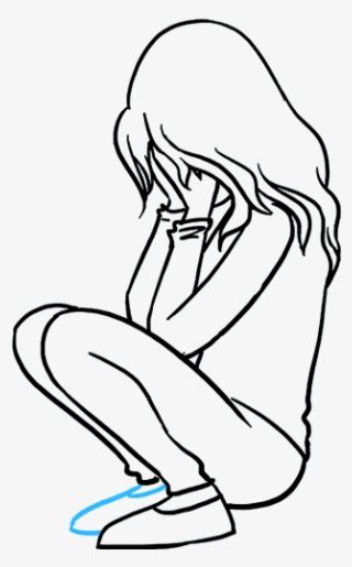 Sad Girl Alone Crying Drawing