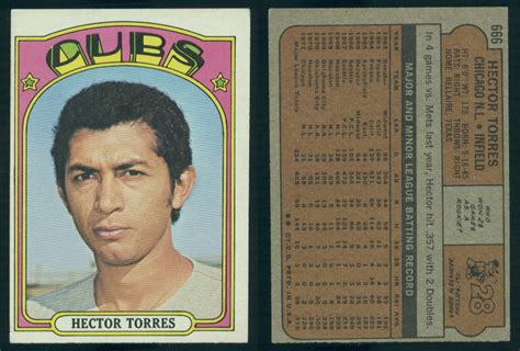 1972 Topps 666 Hector Torres Cubs Vg For Sale Online Ebay