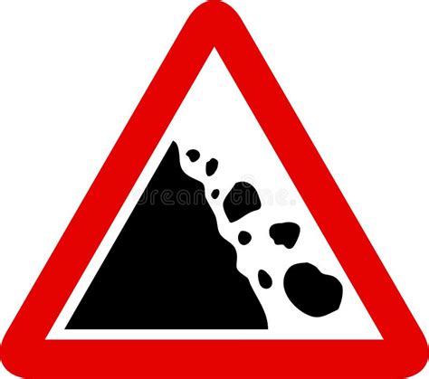 Falling Rocks Sign Stock Illustration Illustration Of Message 8298582