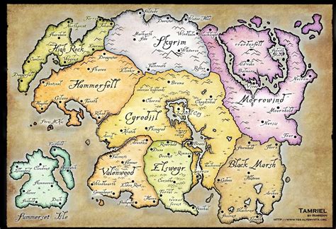 Map Of Tamriel The Geek Life Pinterest Skyrim Elder