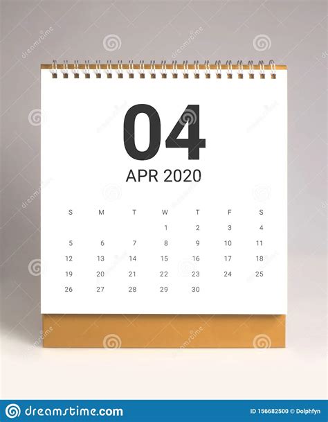 Simple Desk Calendar 2020 April Stock Photo Image Of Month 2020