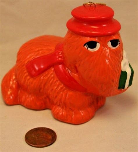 Vintage Ceramic Snuffy Christmas Ornament Sesame Street Muppet 4 L X 3
