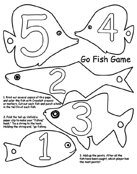 Enjoy together giving colors to their favorite characters. Go Fish Game Coloring Page | crayola.com