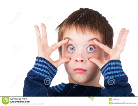 Boy With Eyes Wide Open Stock Photo Image Of Expression 35298784