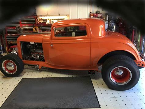 Orange Classic 1932 Ford 3 Window Coupe Hot Rod Street Rod For Sale