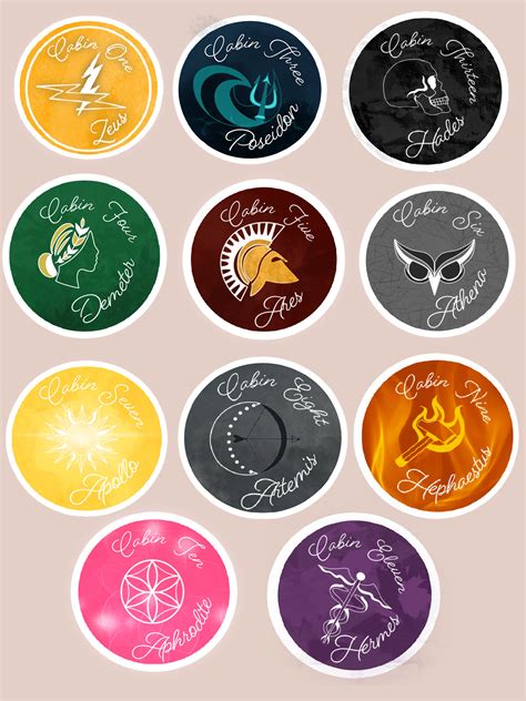 Camp Half Blood Cabins Stickers Etsy
