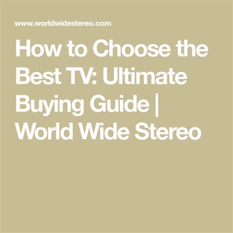 How To Choose The Best Tv Ultimate Tv Buying Guide Gambaran