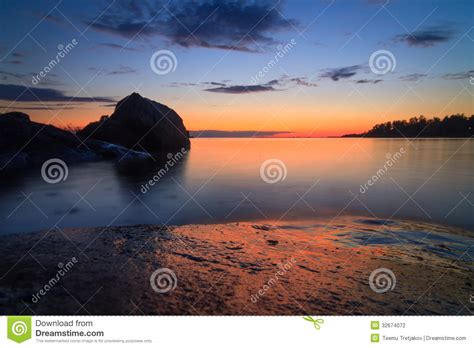 Seascape With Rocks Stock Photo Image Of Light Angle 32674072