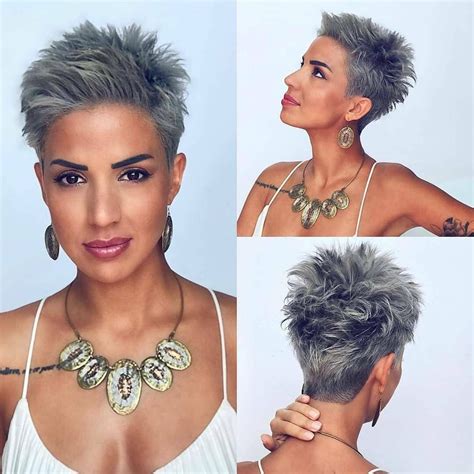 Pixie hairstyles came around when the iconic model of the sixties, chopped off her hair. Short Grey Hair in 2020 | Short hair styles, Pixie haircut for thick hair, Thick hair styles