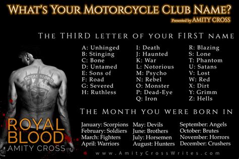 Ugh Im Blazing Horrors Funny Name Generator Motorcycle Clubs