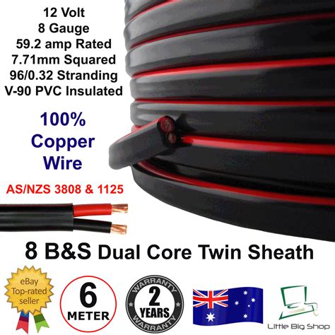 New 6m 8bands Dual Battery Cable 8 B S Twin 2 Core Auto Metre Bands 8bs Bs