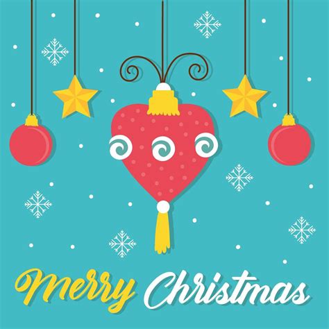 Merry Christmas Celebration Card With Ornaments 1934132 Vector Art At