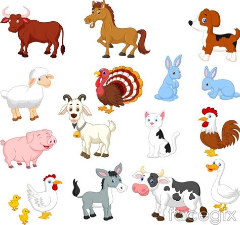 15 Cartoon Farm Animals Animal Vector For Free Download Farm Cartoon