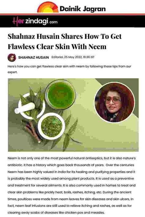 Herzindagi Shahnaz Husain Shares How To Get Flawless Clear Skin With Neem
