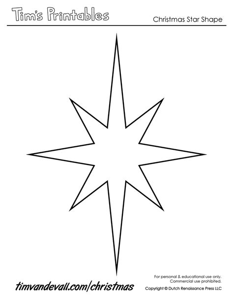 Printable Christmas Star Template Star Template Printable Star