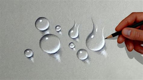 3d sketch of water droplet by naushad ahmad. Water Drops - Drawing Water Drops Using Simple Colored ...