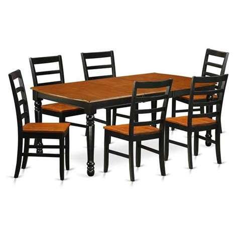 East West Furniture Dopf7 Bch W 7 Piece Kitchen Tables And Chair Set