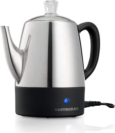 Highlight Features And Reviews Gastrorag 4 Cup Stainless Steel Electric Coffee Percolator