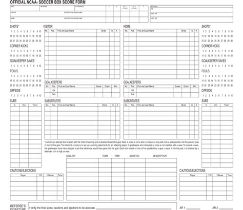 Football Score Sheet Format