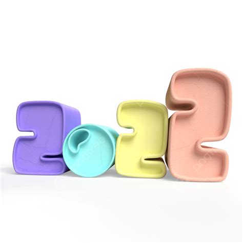 Feliz Año Nuevo 2022 Números Reales En Ilustraciones 3d En Color Png