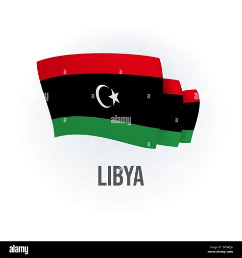 Vector Flag Of Libya Lybian Waving Flag Vector Illustration Stock