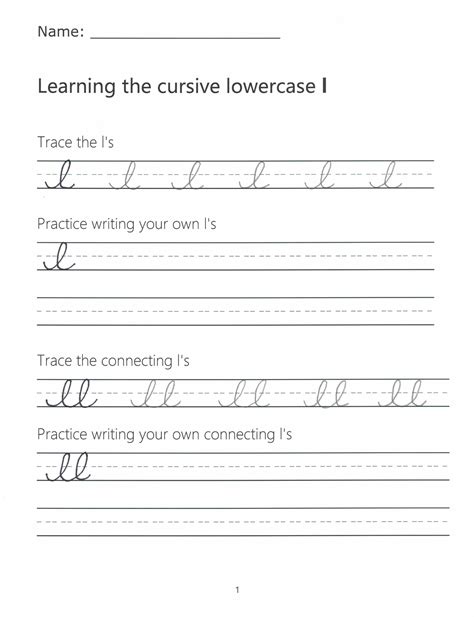Cursive L How To Write A Lowercase L In Cursive