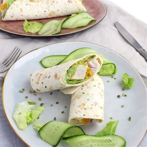 Simpele wraps met krokante kip en honing mosterd