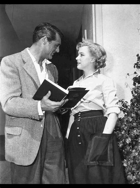 Marilyn Monroe And Cary Grant At The Fox Studio For Monkey Business
