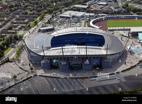 Aerial View Of Manchester City Fc Etihad Stadium Stock Photo Alamy